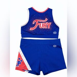 Blue Sports Bra and Shorts Set